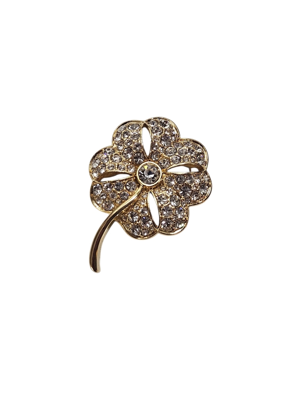 Vintage Swarovski Crystal Clover Brooch